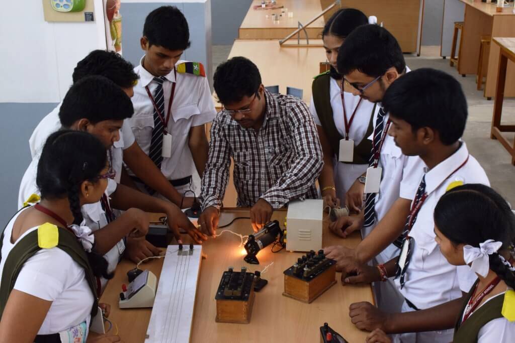 Students conducting a physics experiment